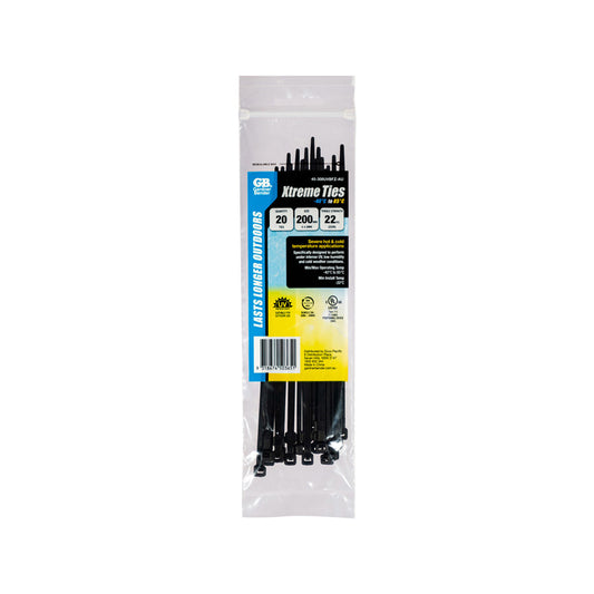 Gardner Bender 200 x 4.3mm Black Xtreme Cable Ties