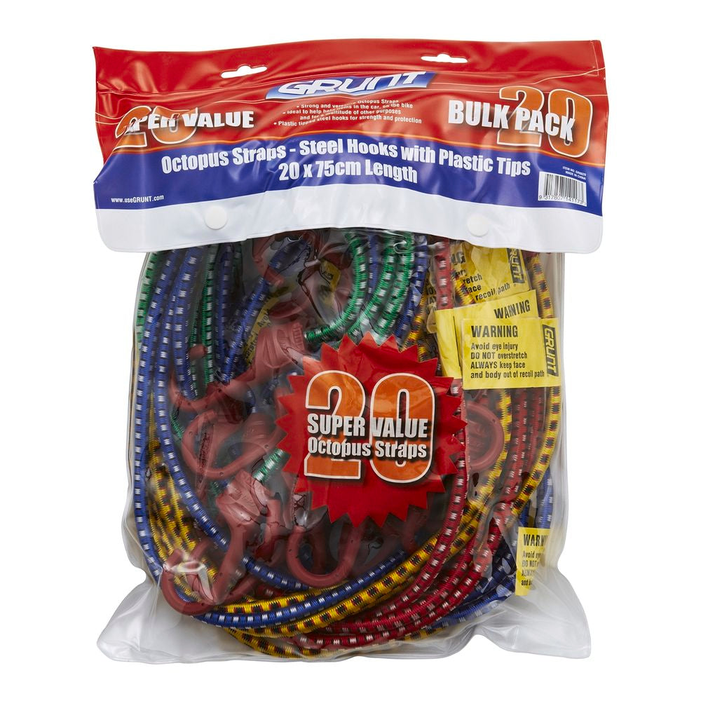 Grunt 75cm Tie Down Octopus Straps - 20 Pack