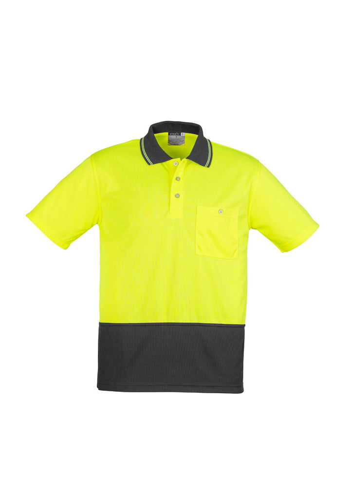Polo unissex Hi Vis Basic emendado - manga curta