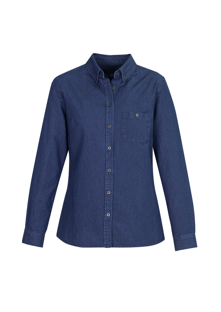 Camisola de manga comprida para mulher em jeans estilo indie