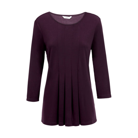 NNT Matt Jersey 3/4 Sleeve Pleat Front T-Top (CATU7D) – Blackberry