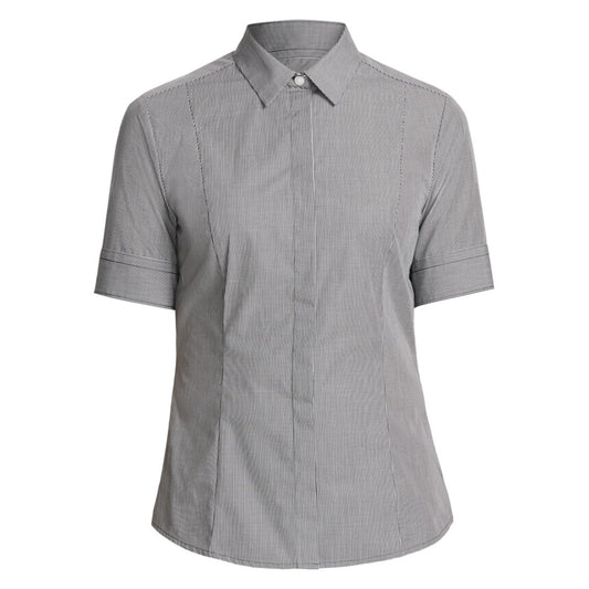 NNT Check Short Sleeve Shirt (CATU7F) – Black/White Check