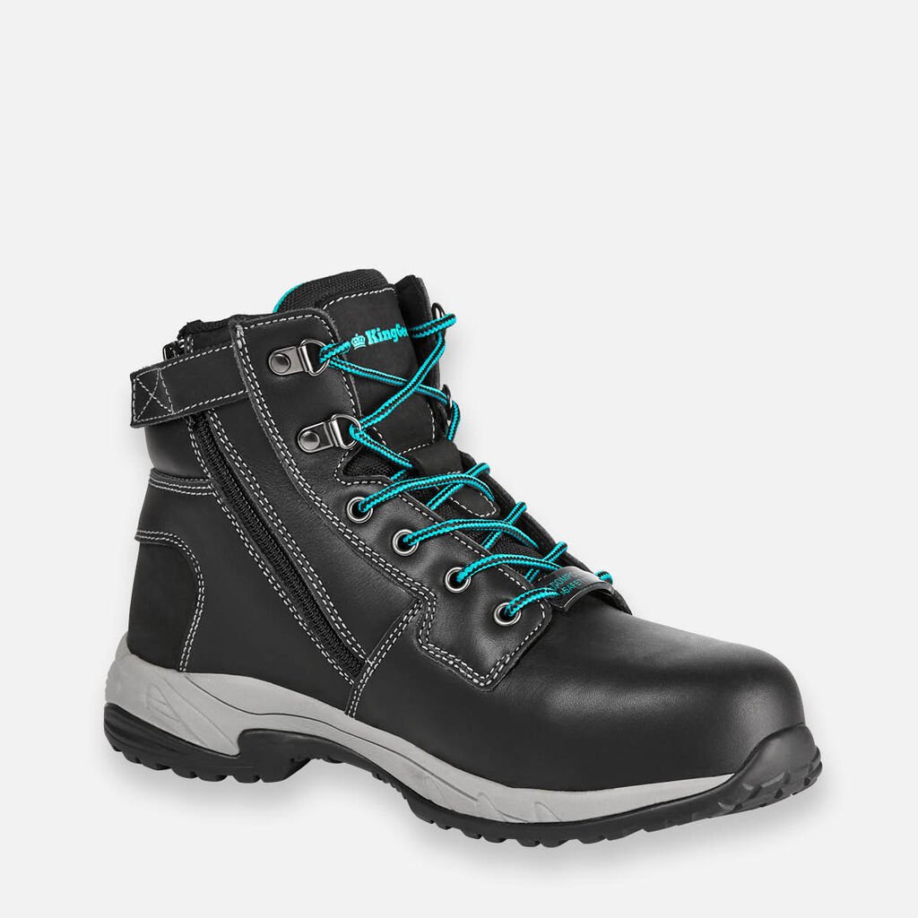 Botas de trabalho híbridas Tradie para mulher com fecho/ataca e biqueira em compósito, tamanho 6".