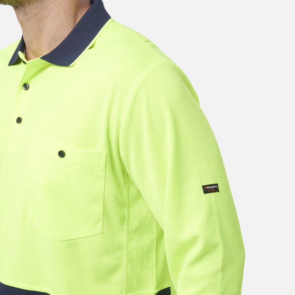 Polo de manga comprida Workcool Hyperfreeze Hi-Vis bicolor
