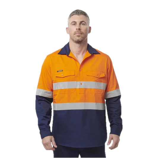 Kemeja Kerja Depan Tertutup Reflektif Workcool 2 Hi-Vis