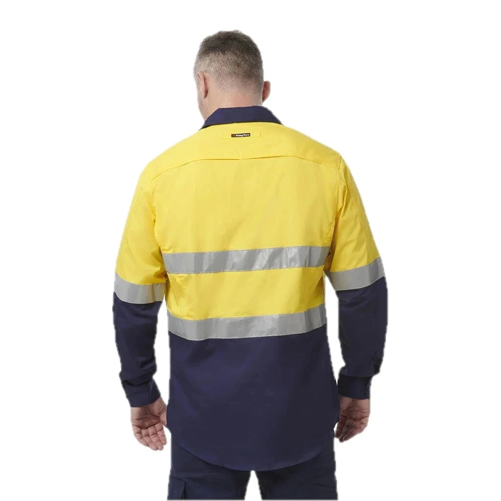 Kemeja Kerja Depan Tertutup Reflektif Workcool 2 Hi-Vis