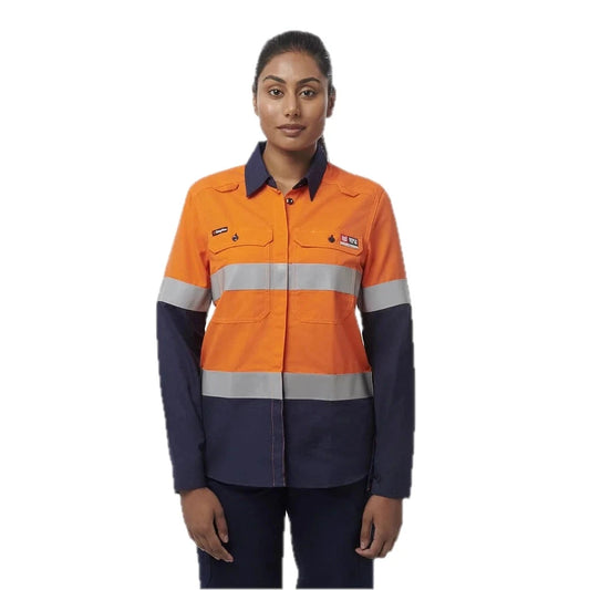 Women’s Shieldtec LENZING™ FR Hi-Vis Spliced Open Front Taped Shirt PPE2