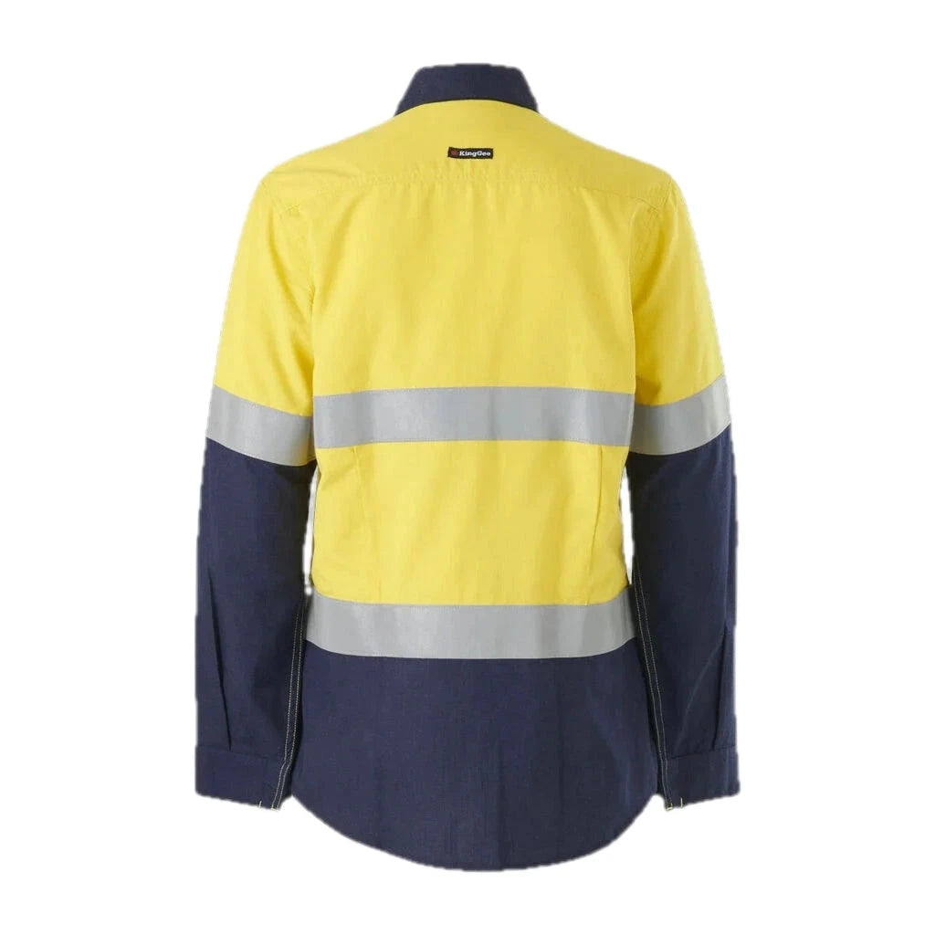 Women’s Shieldtec LENZING™ FR Hi-Vis Spliced Open Front Taped Shirt PPE2