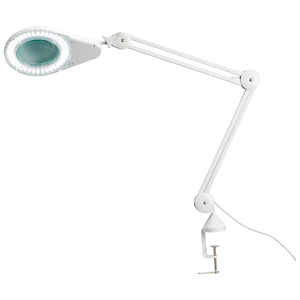 Lampu Pembesar LED dengan Penjepit Meja (diameter 12cm, ekstensi 115cm)
