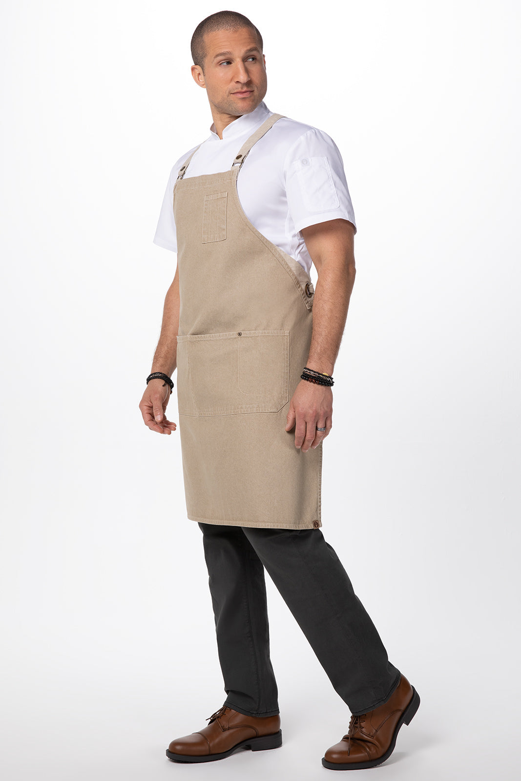 Austin Denim Cross Back Apron- Natural