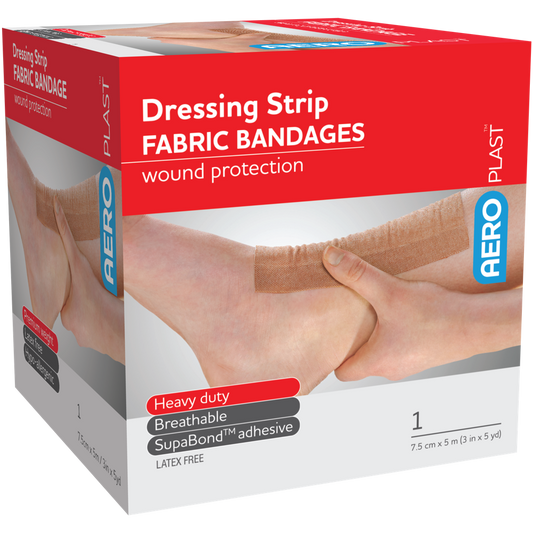 AEROPLAST Premium Fabric Dressing Strip 7.5cm x 5M