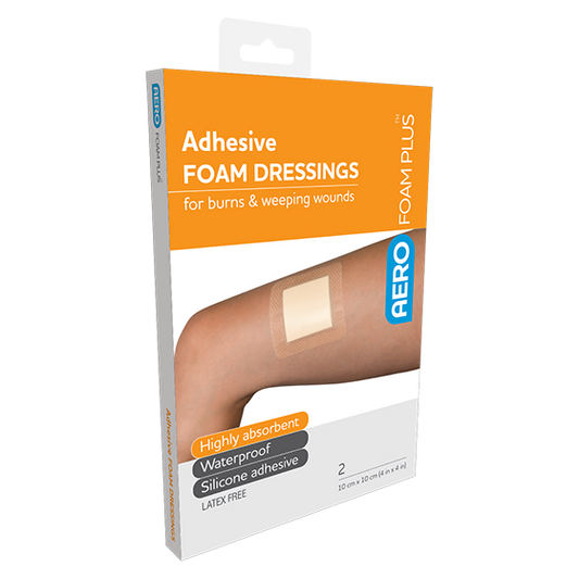 AEROFOAM PLUS Adhesive Foam Dressings 10 x 10cm Box/2