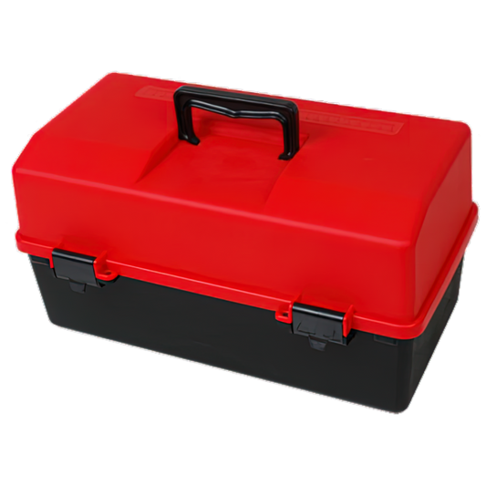 AEROCASE Red and Black Plastic Tacklebox with 6 Trays 30 x 46.5 x 25.4cm