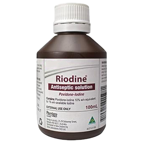 Larutan Povidon Iodin RIODINE 10% Botol 100ml