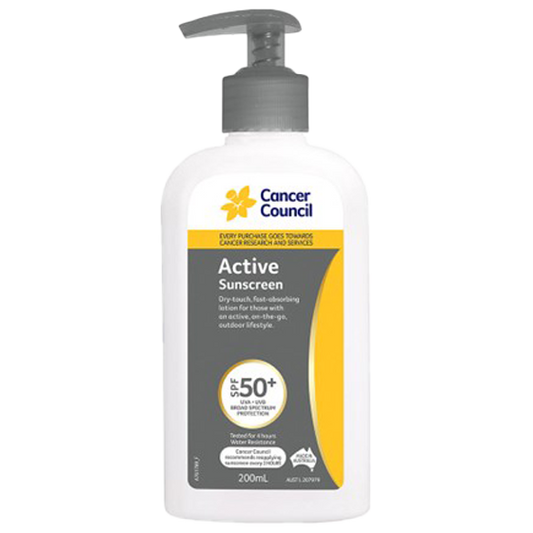 CANCER COUNCIL SPF50+ Active Sunscreen Pump 200mL