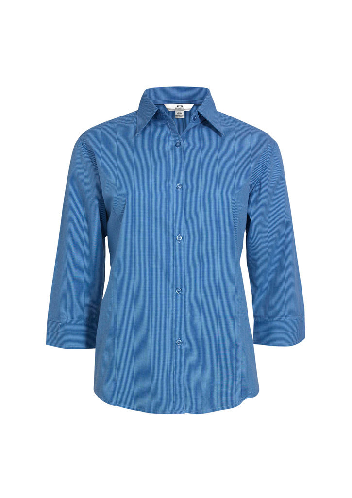 Camisa feminina micro xadrez manga 3/4