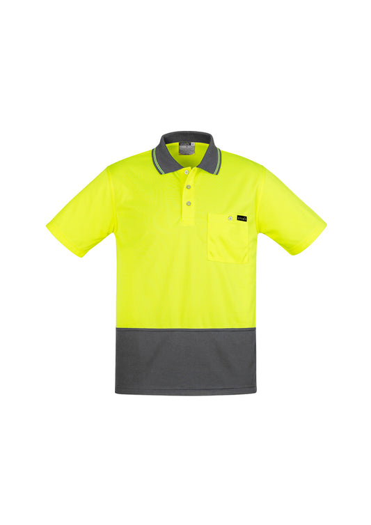 Mens Hi Vis Comfort Back Short Sleeve Polo