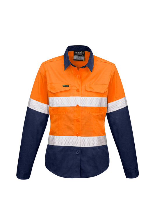 Womens Rugged Cooling HI Vis Taped Long Sleeve Shirt