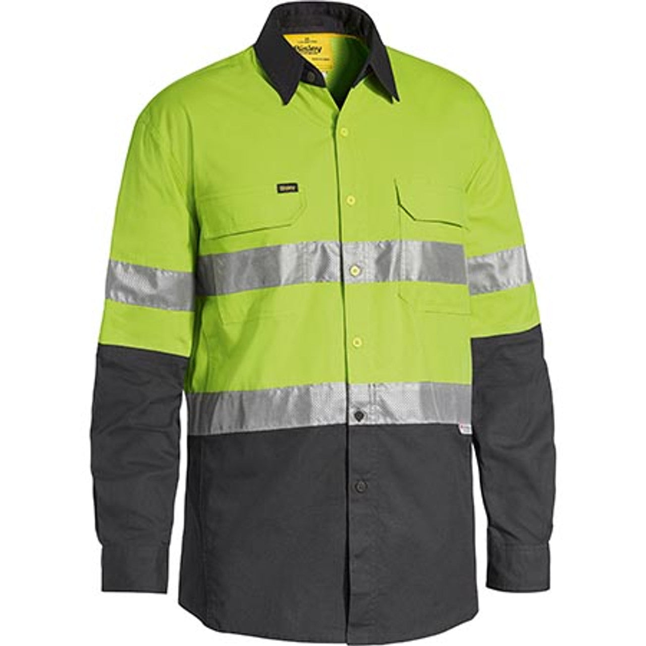 Kemeja Ripstop Hi Vis Ringan yang Ditempel