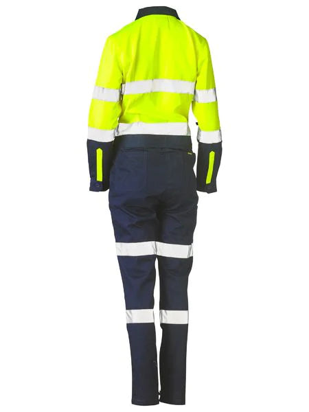 Bisley Womens Taped Hi Vis Cotton Drill Coverall