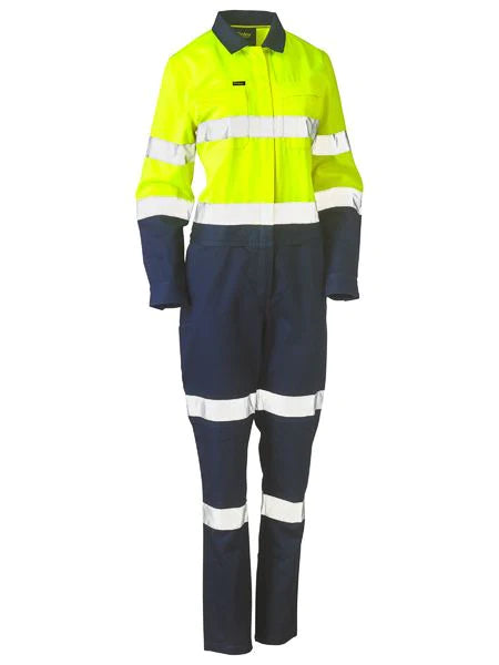 Bisley Womens Taped Hi Vis Cotton Drill Coverall