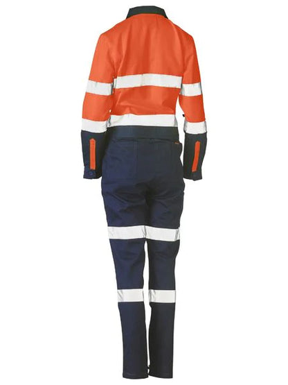 Bisley Womens Taped Hi Vis Cotton Drill Coverall