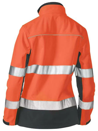 Bisley Womens Taped Two Tone Hi Vis Soft Shell Jacket