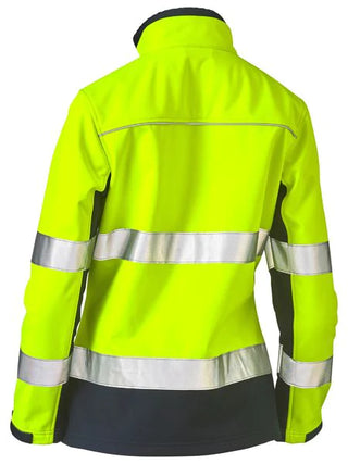 Bisley Womens Taped Two Tone Hi Vis Soft Shell Jacket