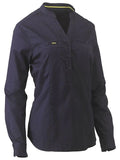 Kemeja Wanita Bisley Stretch V-neck Depan Tertutup