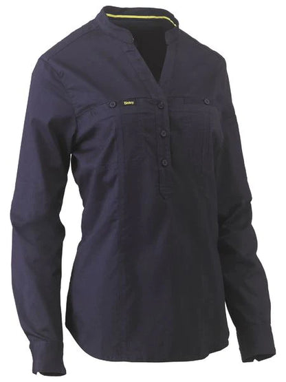 Bisley Womens Stretch V-neck Closed Front Shirt