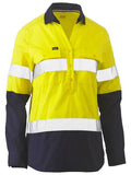 Bisley Womens Taped Hi Vis Stretch V-neck Shirt