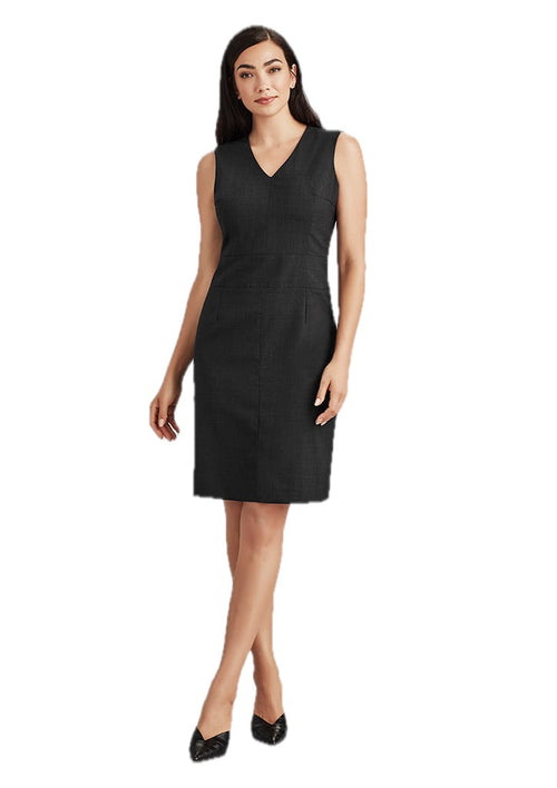 Vestido feminino sem mangas com decote em V Comfort Wool Stretch