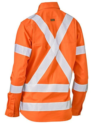 Bisley Women's X Taped Biomotion Hi Vis Cool Lightweight Drill Shirt