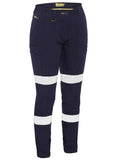Calça cargo feminina de algodão com punhos Bisley