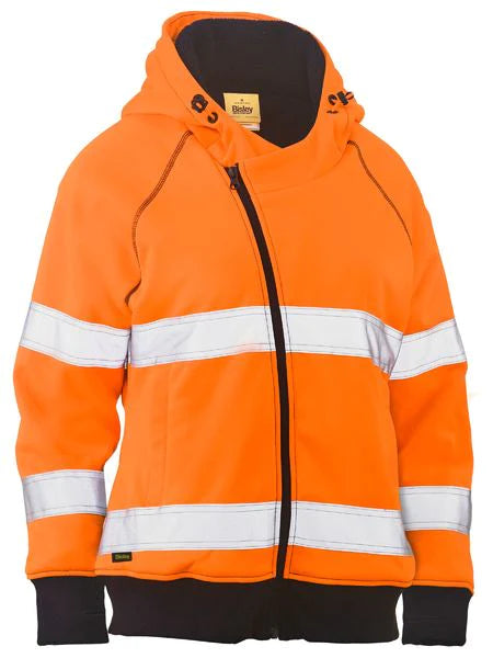 Bisley Womens Taped Hi Vis Fleece Hoodie