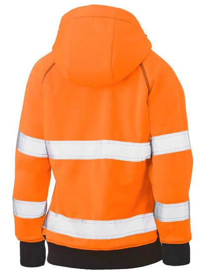 Bisley Womens Taped Hi Vis Fleece Hoodie