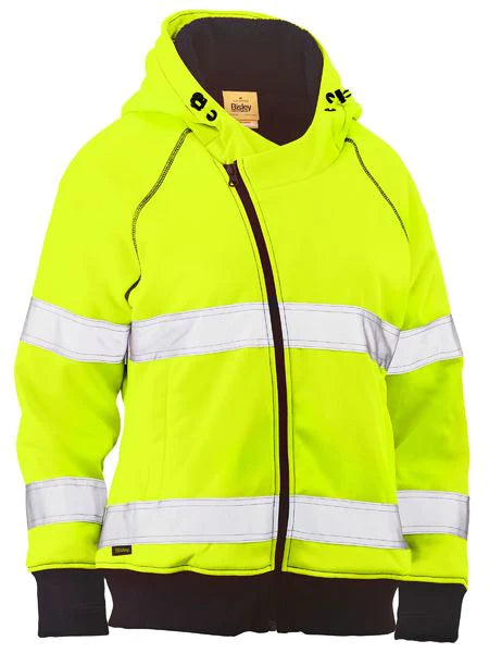 Bisley Womens Taped Hi Vis Fleece Hoodie