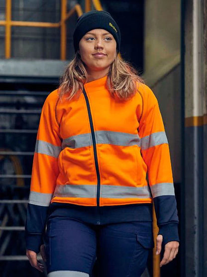 Bisley Womens Taped Hi Vis Fleece Hoodie