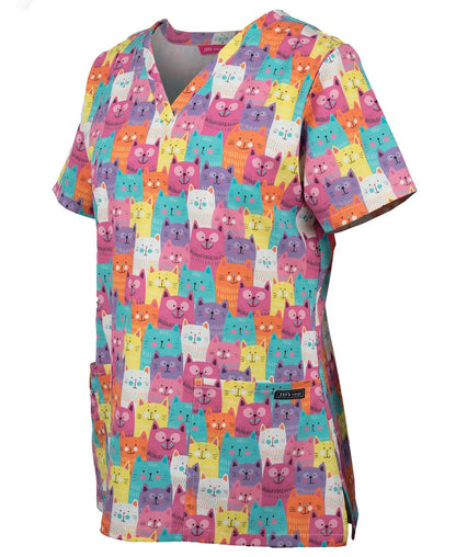 JB's LADIES SCRUB TOP PRINTED