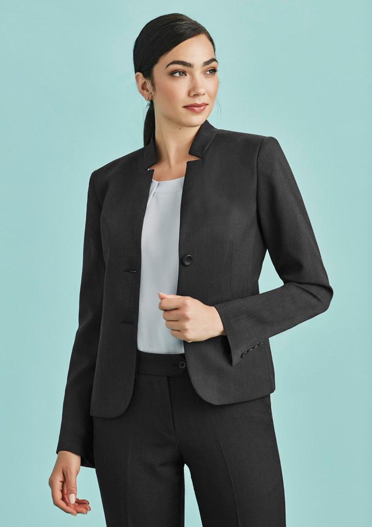 Jaket Wanita Kerah Terbalik Elastis dan Keren