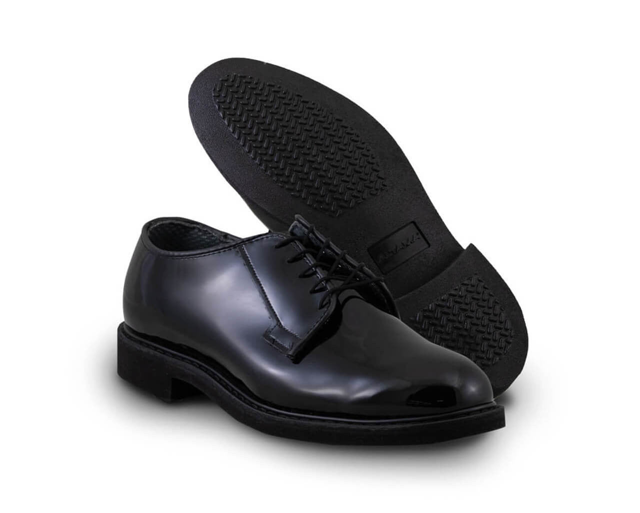 Mil-Spec USA fez vestido preto de alto brilho Oxford 