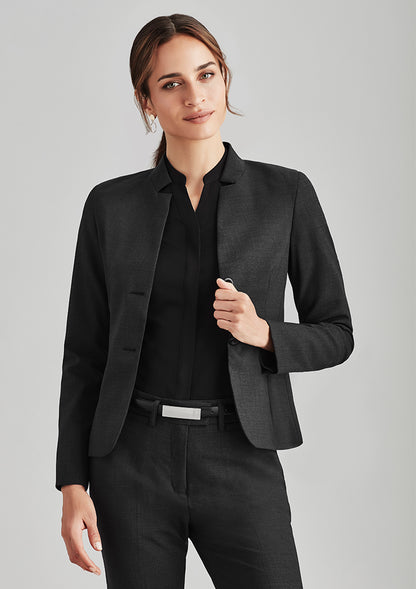 Jaket Wanita Kerah Terbalik Wol Elastis Nyaman