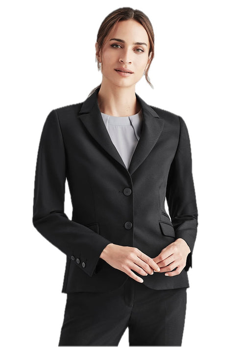 Jaqueta de comprimento médio com dois botões para mulheres Comfort Wool Stretch