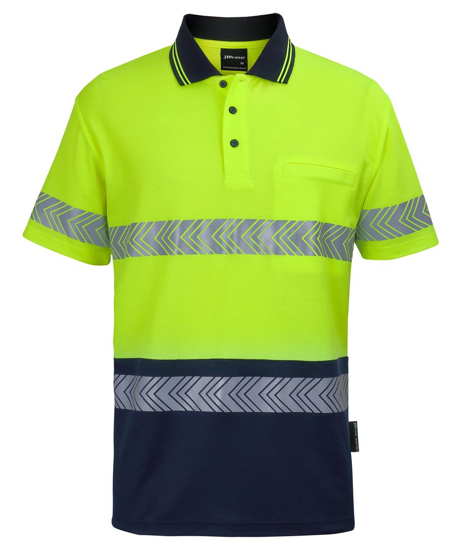 JB's HV S/S D+N C/BACK SEGMENTED TAPE POLO