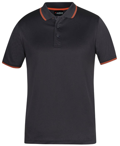 PODIUM JACQUARD CONTRAST POLO