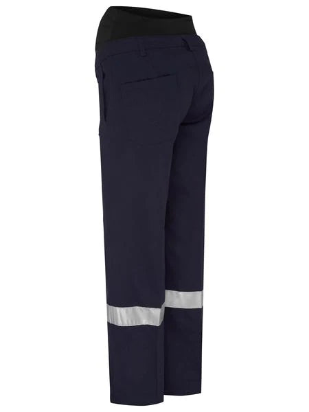Calça feminina de trabalho para maternidade com fita adesiva Bisley