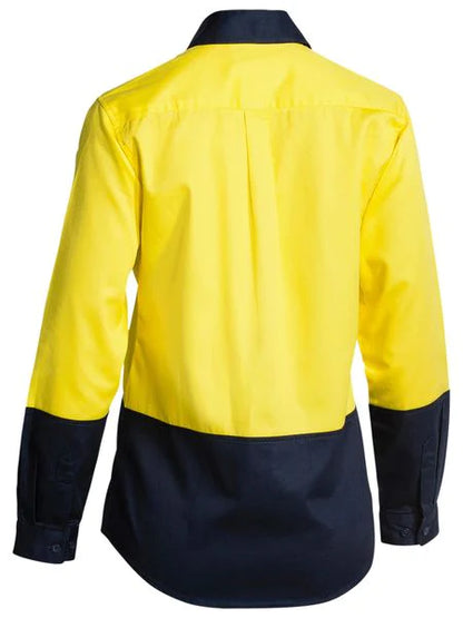 Bisley Women's Hi Vis Drill Shirt - Long Sleeve