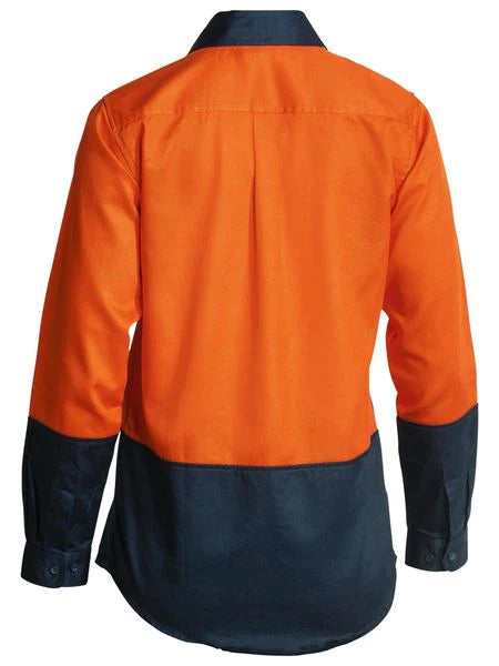 Camisa feminina Hi Vis Drill da Bisley – manga comprida