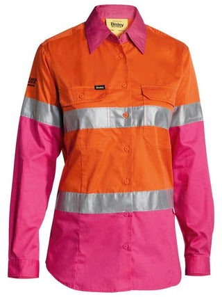 Bisley Women's Taped Hi Vis Cool Lightweight Drill Shirt