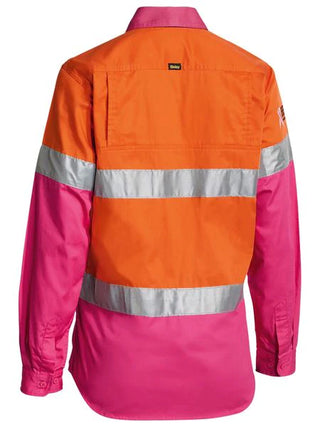 Bisley Women's Taped Hi Vis Cool Lightweight Drill Shirt